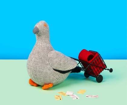 pigeon with postal cart 1200x